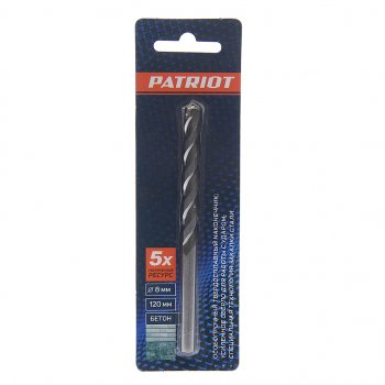 143 р. Сверло по бетону 8.0х120мм PATRIOT PATRIOT 815010054  с доставкой в г. Пермь. Увеличить фотографию 1