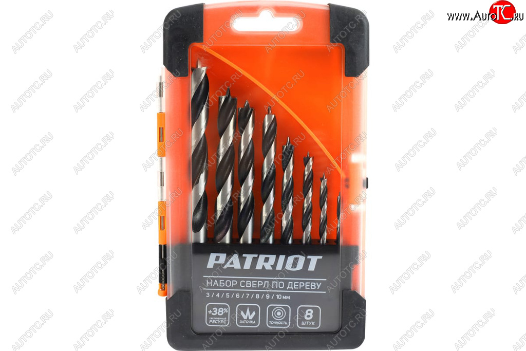 849 р. Набор сверл по дереву 4.0-10.0мм (8шт.) PATRIOT PATRIOT 815010103  с доставкой в г. Пермь