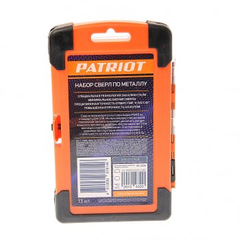 1 599 р. Набор сверл по металлу 1.5-6.5мм HSS (13шт.) PATRIOT PATRIOT 815010104  с доставкой в г. Пермь. Увеличить фотографию 2