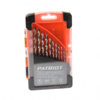 1 599 р. Набор сверл по металлу 1.5-6.5мм HSS (13шт.) PATRIOT PATRIOT 815010104  с доставкой в г. Пермь. Увеличить фотографию 1