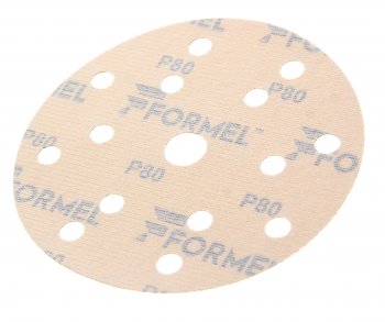 35 р. Круг абразивный на липучке Р80 d=150 15 отверстий FORMEL FORMEL 81957320080  с доставкой в г. Пермь. Увеличить фотографию 2