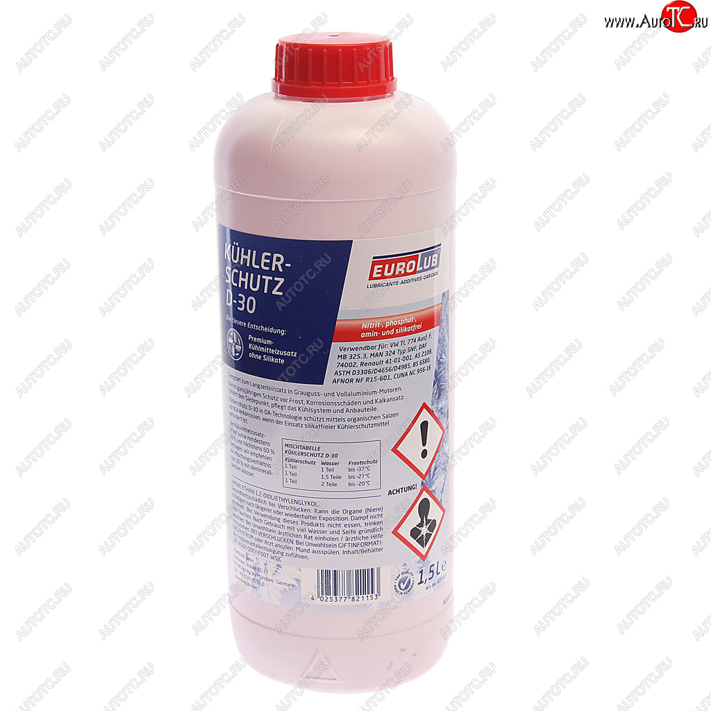 1 399 р. Антифриз красный Protection Fluid D-30 концентрат 1.5кг EUROLUB EUROLUB 821015  с доставкой в г. Пермь