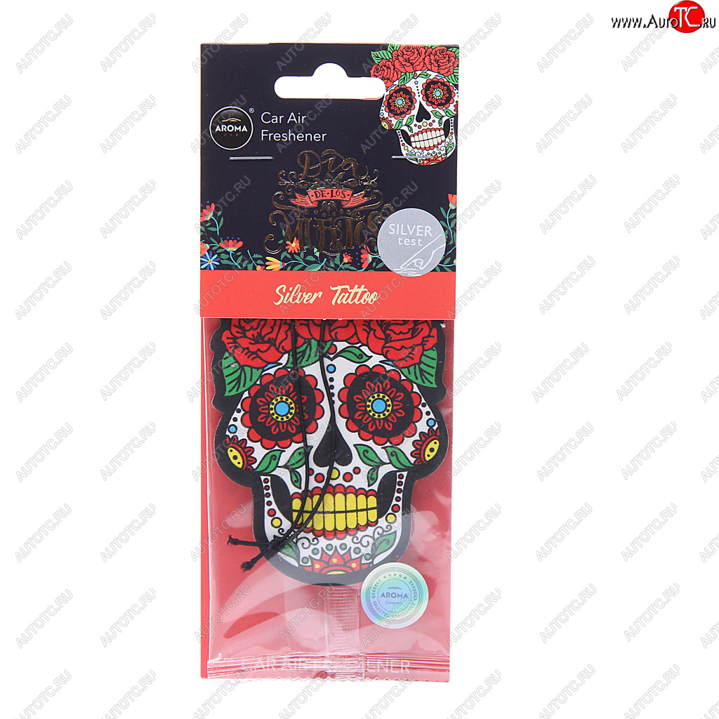 157 р. Ароматизатор подвесной пластина (silver tatoo) Dia De Los Muertos AROMA CAR AROMA CAR 83118  с доставкой в г. Пермь
