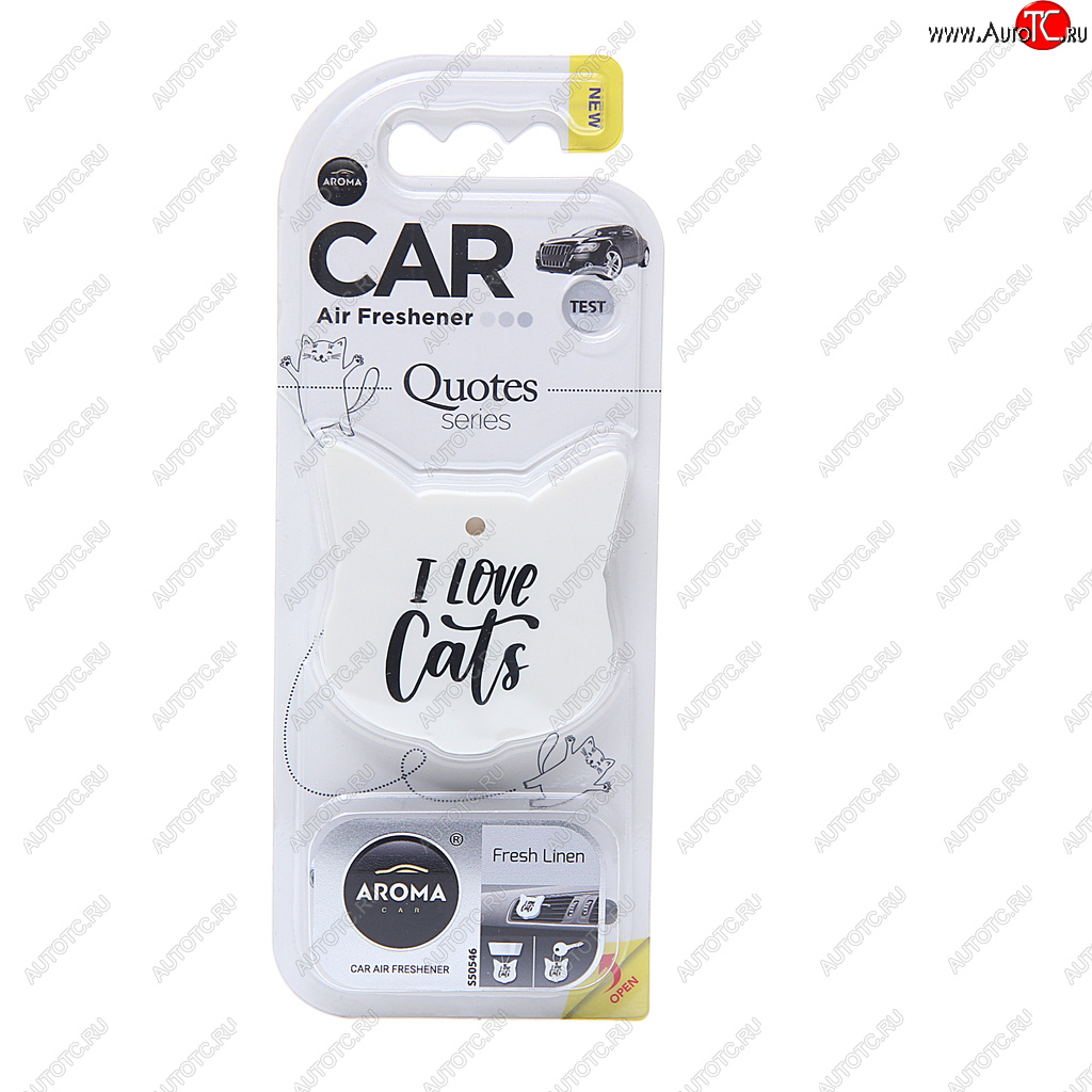 297 р. Ароматизатор на дефлектор полимерный (fresh linen) Quotes Cat AROMA CAR AROMA CAR 83195  с доставкой в г. Пермь