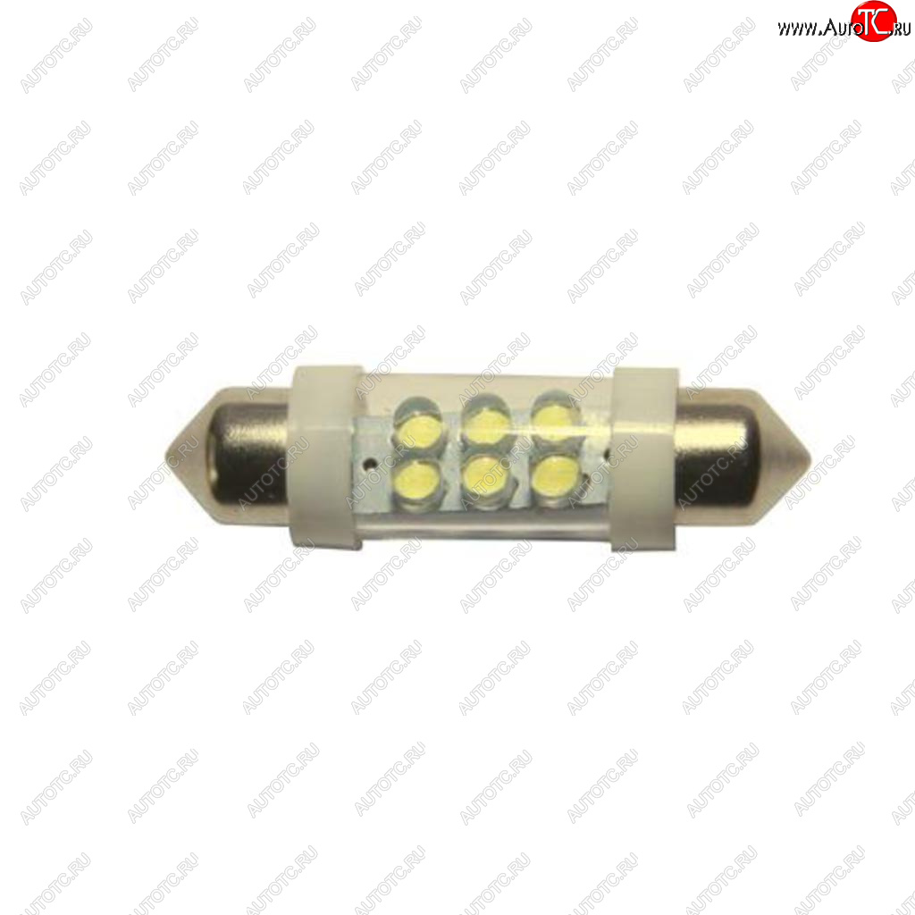 73 р. Лампа светодиодная 24V C10W SV8.5-8 6000K двухцокольная 6 светодиодов MEGAPOWER MEGAPOWER-AUTOMOTIVE 85154w-24  с доставкой в г. Пермь