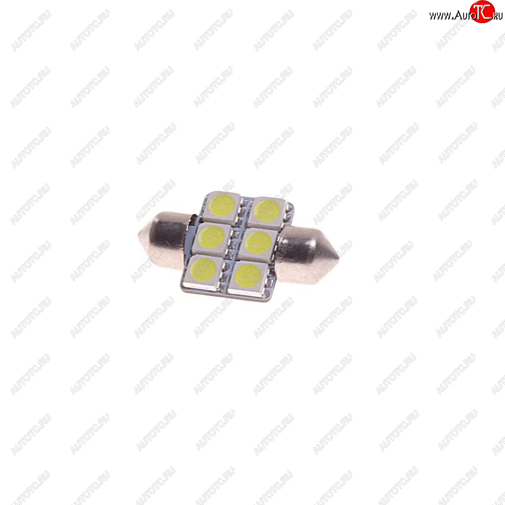72 р. Лампа светодиодная 12V C10W SV8.5-8 31мм 6000K двухцокольная 6 светодиодов MEGAPOWER MEGAPOWER-AUTOMOTIVE 85174w  с доставкой в г. Пермь