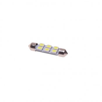 94 р. Лампа светодиодная 12V C10W SV8.5-8 41мм 6000K двухцокольная 6 светодиодов MEGAPOWER MEGAPOWER-AUTOMOTIVE 85182w  с доставкой в г. Пермь. Увеличить фотографию 1