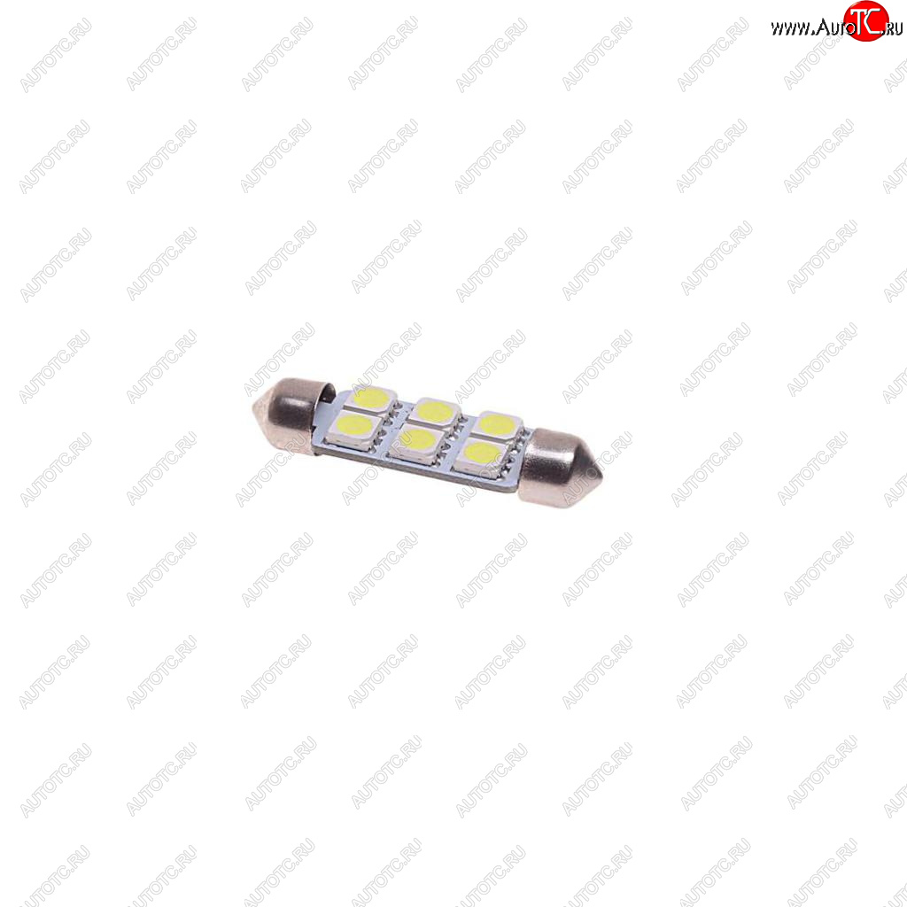 94 р. Лампа светодиодная 12V C10W SV8.5-8 41мм 6000K двухцокольная 6 светодиодов MEGAPOWER MEGAPOWER-AUTOMOTIVE 85182w  с доставкой в г. Пермь