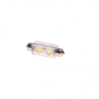 90 р. Лампа светодиодная 12V C10W SV8.5-8 41мм 6000K двухцокольная 2 светодиода MEGAPOWER MEGAPOWER-AUTOMOTIVE 85185w  с доставкой в г. Пермь. Увеличить фотографию 1
