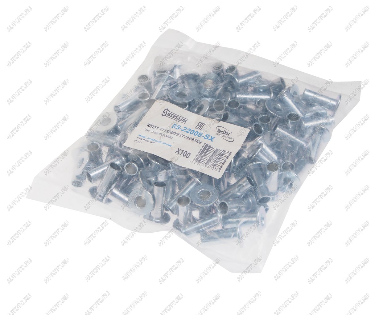 949 р. Заклепка тормозных накладок (8х20мм) трубчатая (100шт.) STELLOX STELLOX 85-22008-sx  с доставкой в г. Пермь