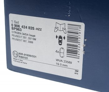 2 449 р. Колодки тормозные передние (4шт.) BOSCH Peugeot 308 T7 универсал дорестайлинг (2007-2011)  с доставкой в г. Пермь. Увеличить фотографию 3