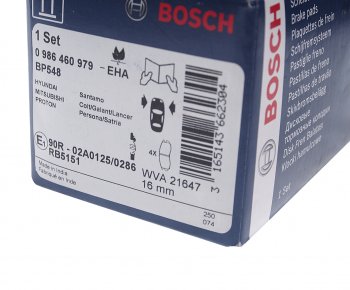 2 449 р. Колодки тормозные передние (4шт.) BOSCH Mitsubishi Galant 8  дорестайлинг седан (1996-1998)  с доставкой в г. Пермь. Увеличить фотографию 3