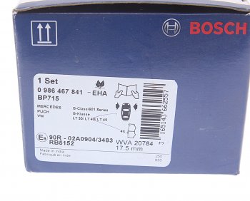 2 969 р. Колодки тормозные передние (4шт.) BOSCH Mercedes-Benz G class W463 5 дв. 1-ый рестайлинг (1994-1998)  с доставкой в г. Пермь. Увеличить фотографию 4