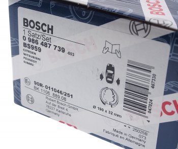 3 499 р. Колодки тормозные задние барабанные 4шт. BOSCH Mitsubishi Lancer 10 CY седан дорестайлинг (2007-2010)  с доставкой в г. Пермь. Увеличить фотографию 4