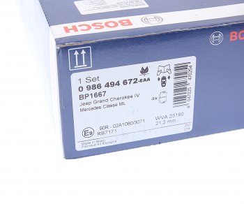 4 399 р. Колодки тормозные передние (4шт.) BOSCH Mercedes-Benz ML class W166 (2011-2015)  с доставкой в г. Пермь. Увеличить фотографию 4