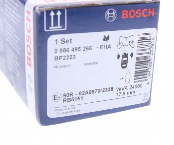 3 159 р. Колодки тормозные передние (4шт.) BOSCH Peugeot 308 T7 универсал дорестайлинг (2007-2011)  с доставкой в г. Пермь. Увеличить фотографию 4