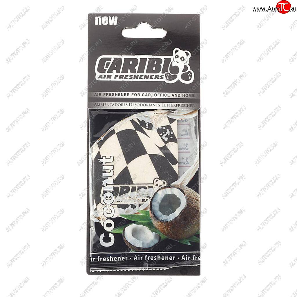 92 р. Ароматизатор подвесной пластина (кокос) Formula-1 CARIBI CARIBI 91527  с доставкой в г. Пермь