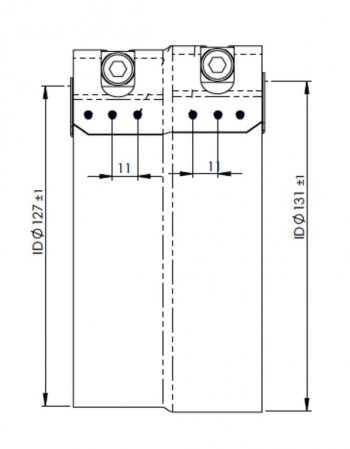 1 599 р. Хомут глушителя VOLVO FH переходной (d1=127 d2=132) (нерж.) DINEX DINEX 99328  с доставкой в г. Пермь. Увеличить фотографию 2