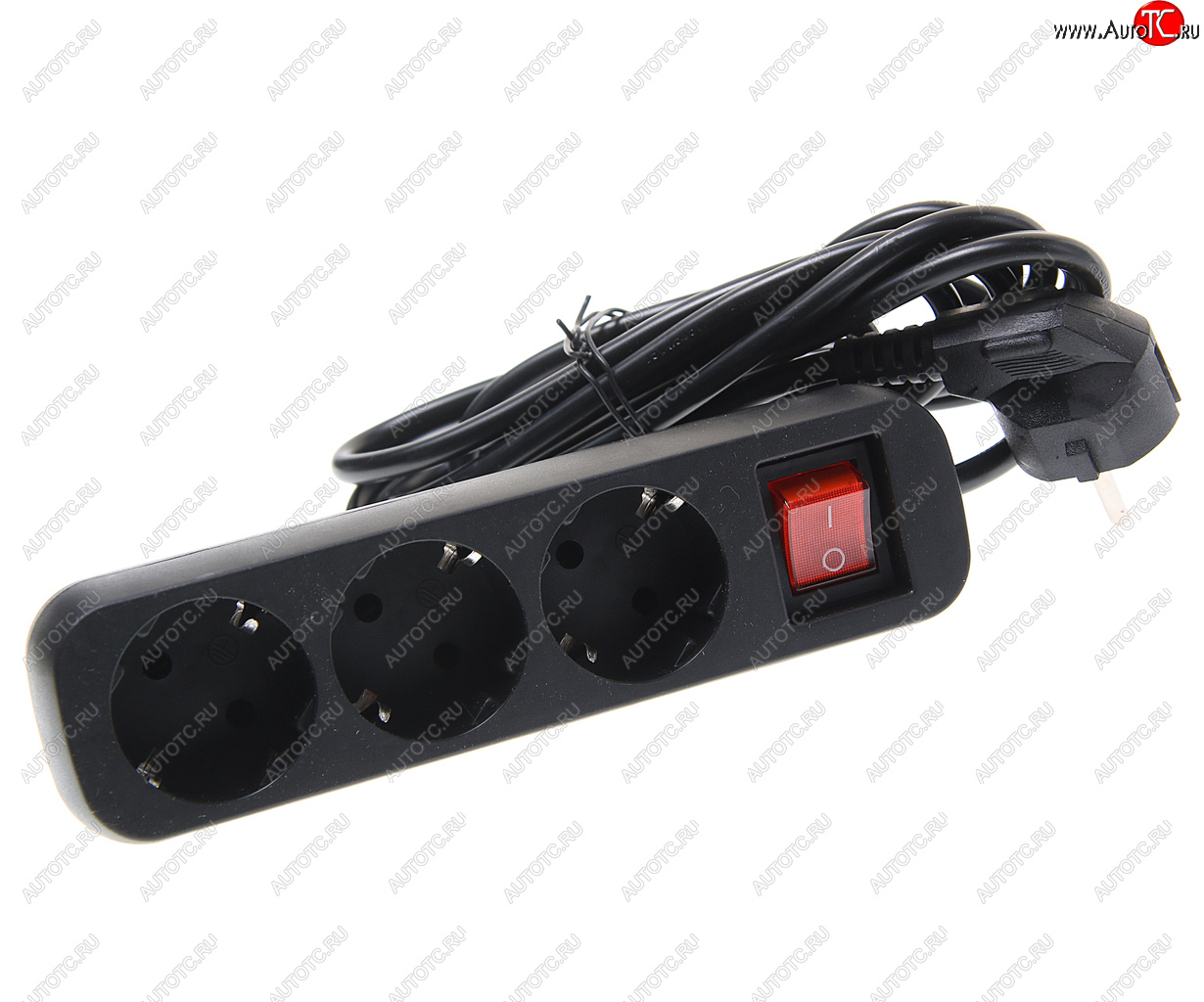 439 р. Фильтр сетевой 3м 10А 2200Вт 3 гнезда с заземлением черный DEFENDER DEFENDER 99334  с доставкой в г. Пермь