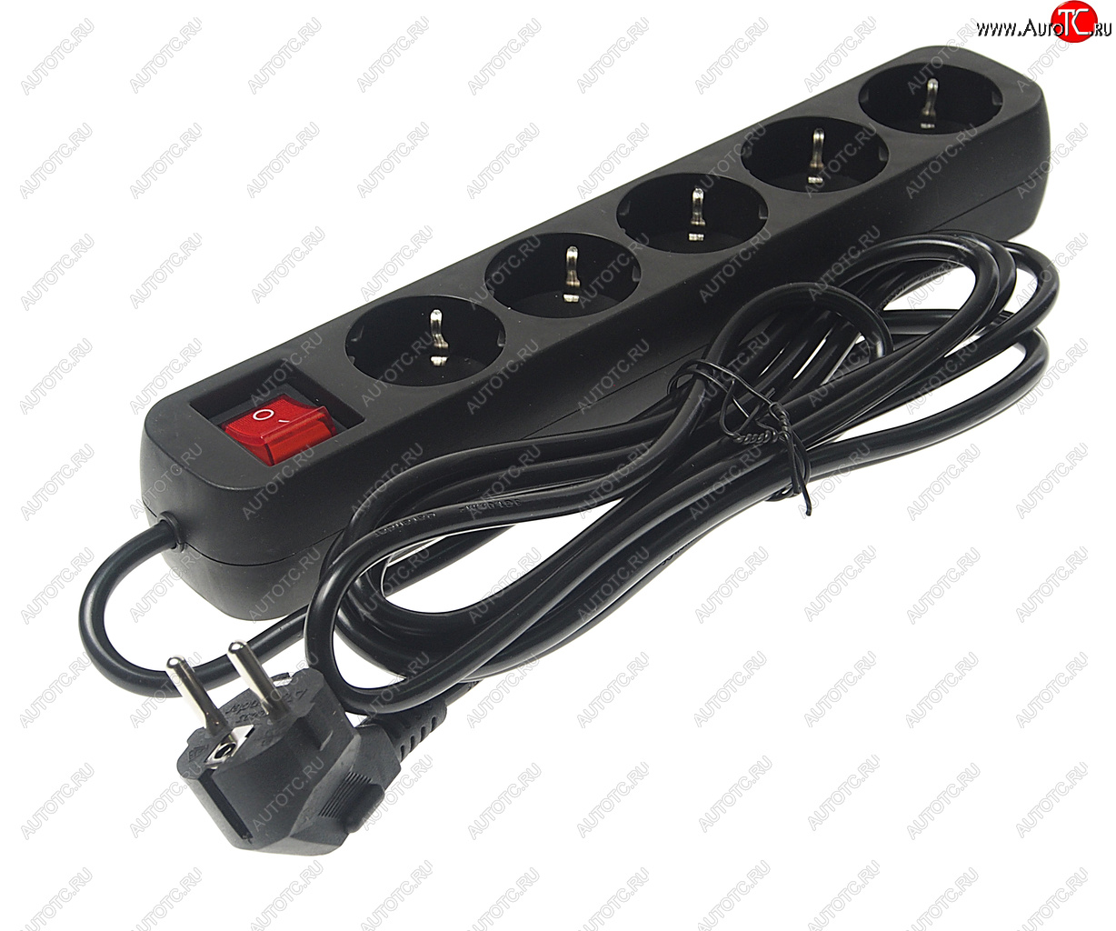 399 р. Фильтр сетевой 3м 10А 2200Вт 5 гнезд с заземлением черный DEFENDER DEFENDER 99342  с доставкой в г. Пермь