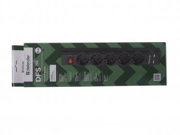 929 р. Фильтр сетевой 5м 10А 2200Вт 5 гнезд + 2 USB с заземлением черный DEFENDER DEFENDER 99755  с доставкой в г. Пермь. Увеличить фотографию 5