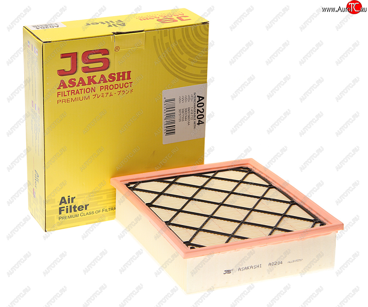 1 569 р. Фильтр воздушный FORD Focus (05-08),Mondeo (07-) VOLVO S40,S80,V50,V70 (07-) JS ASAKASHI JS ASAKASHI a0204  с доставкой в г. Пермь