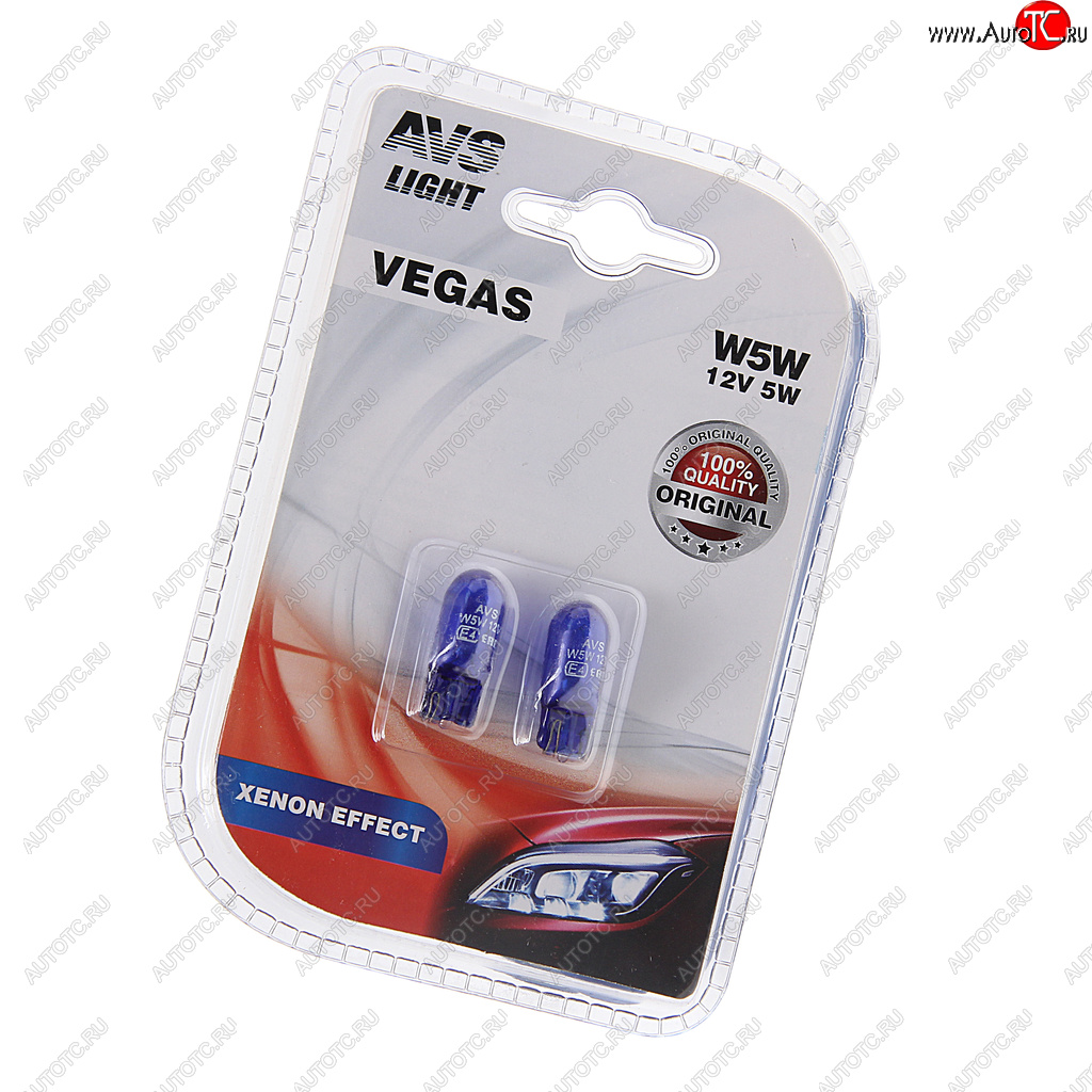 154 р. Лампа 12V W5W T10W W2.1x9.5d блистер (2шт.) AVS AVS a07432s  с доставкой в г. Пермь