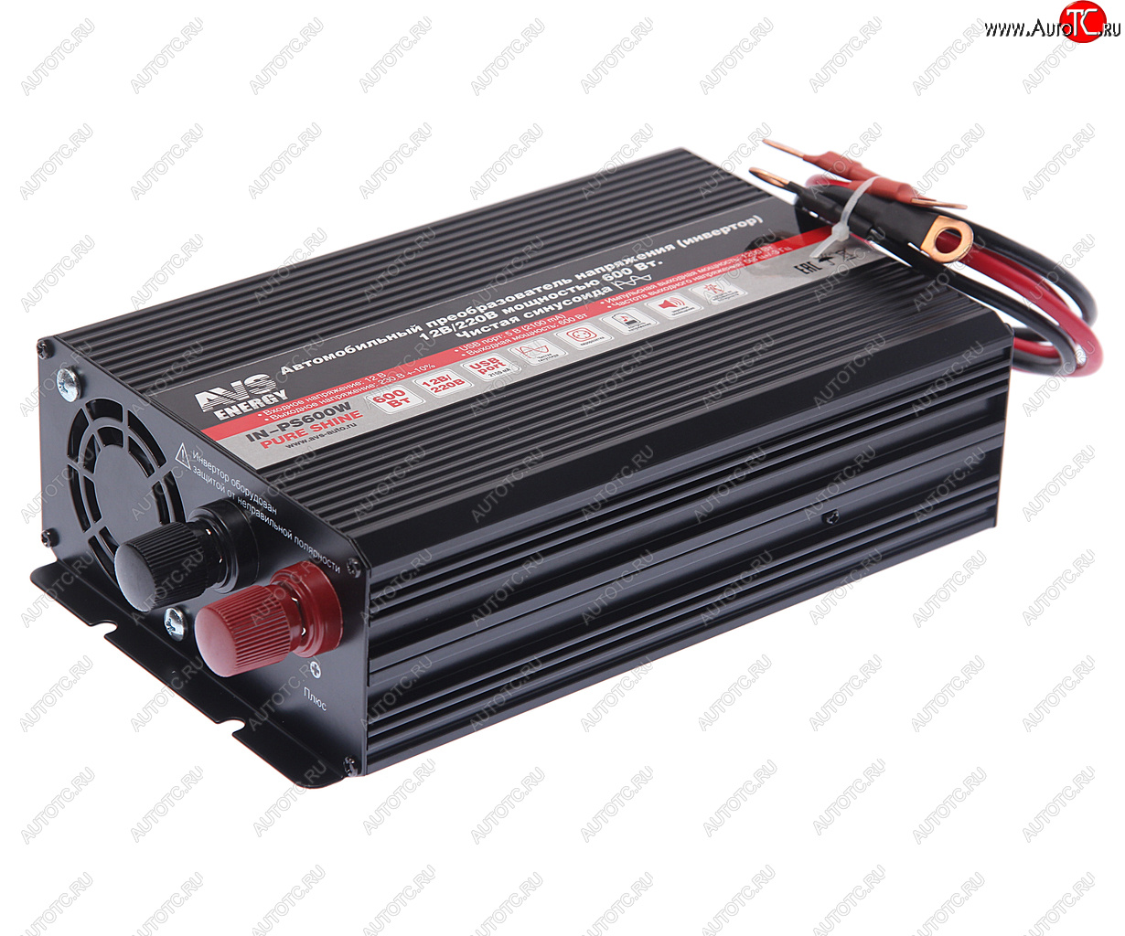 9 249 р. Преобразователь напряжения (инвертор) 12-220V 600Вт чистая синусоида AVS AVS a07977s  с доставкой в г. Пермь