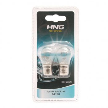 62 р. Лампа 12V P21W BA15s блистер (2шт.) Long Life HNG HNG а12-21-3бл  с доставкой в г. Пермь. Увеличить фотографию 1