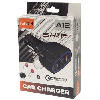 459 р. Устройство зарядное в прикуриватель 2USB 12V FAISON FAISON a12 ship black FAISON a12 ship black  с доставкой в г. Пермь. Увеличить фотографию 3