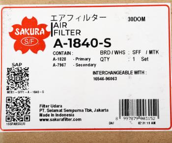 7 249 р. Фильтр воздушный HYUNDAI HL760-7 комплект (внешний A1828 + внутренний A7967) SAKURA SAKURA a1840s  с доставкой в г. Пермь. Увеличить фотографию 8