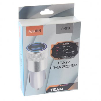 579 р. Устройство зарядное в прикуриватель 1USB + 1 Type C 12V FAISON FAISON a-23 white FAISON a-23 white  с доставкой в г. Пермь. Увеличить фотографию 2