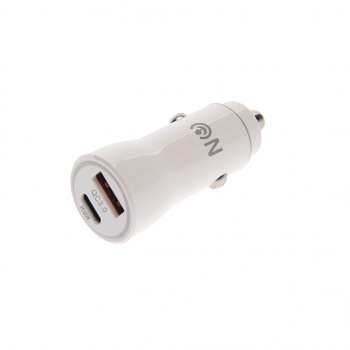 489 р. Устройство зарядное в прикуриватель 1USB + 1 Type C 12V FAISON FAISON a-24 white  с доставкой в г. Пермь. Увеличить фотографию 1