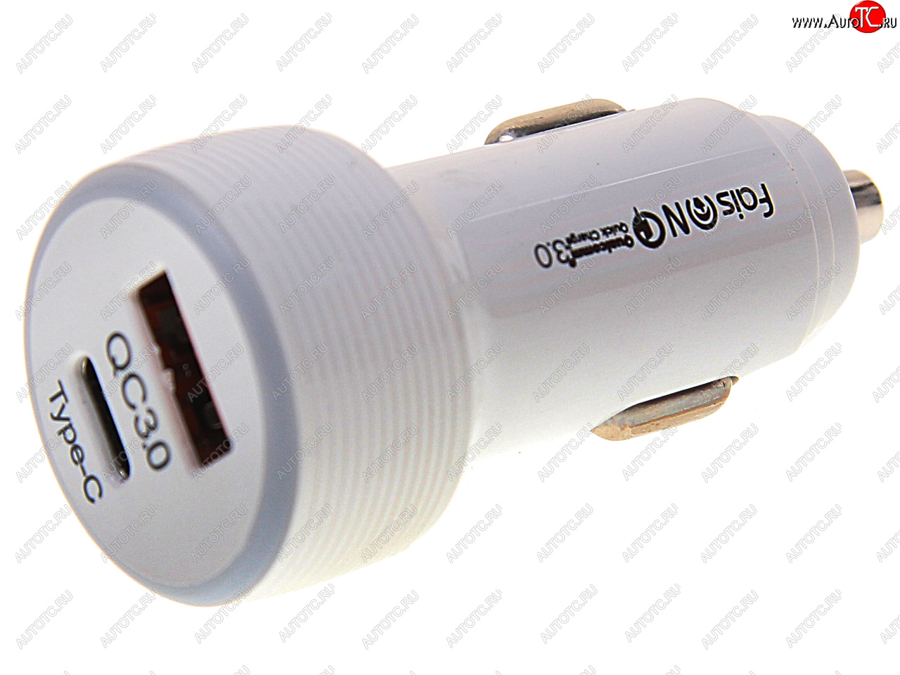 439 р. Устройство зарядное в прикуриватель 1USB + 1 Type C 12V FAISON FAISON a9 white FAISON a9 white  с доставкой в г. Пермь