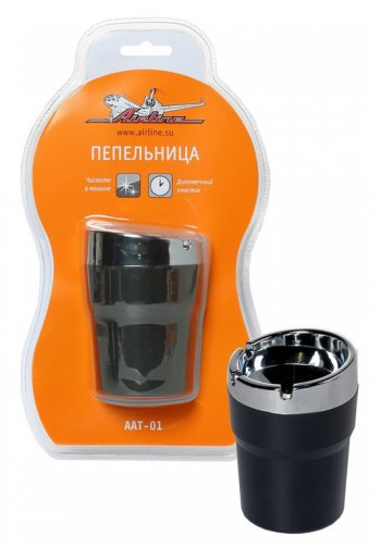 389 р. Пепельница автомобильная в штатное место чернаясеребро AIRLINE AIRLINE aat-01  с доставкой в г. Пермь. Увеличить фотографию 2