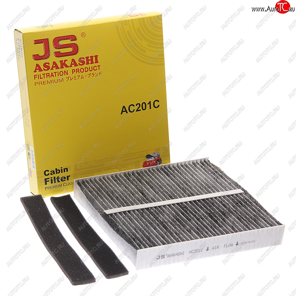1 199 р. Фильтр воздушный салона NISSAN Almera (00-06),Primera (01-07),Murano (10-) угольный JS ASAKASHI JS ASAKASHI ac201c  с доставкой в г. Пермь