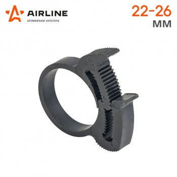 23 р. Хомут 22-267 мм, силовой зубчатый замок, пластик (ПА66) черный AIRLINE AIRLINE adhc002  с доставкой в г. Пермь. Увеличить фотографию 2