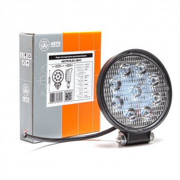 499 р. Фара рабочего света круглая 115х142x28мм 27W 9LED (направленный свет) AVTOELECTRICA AVTOELECTRICA ae27r-9led-28hc ае  с доставкой в г. Пермь. Увеличить фотографию 5