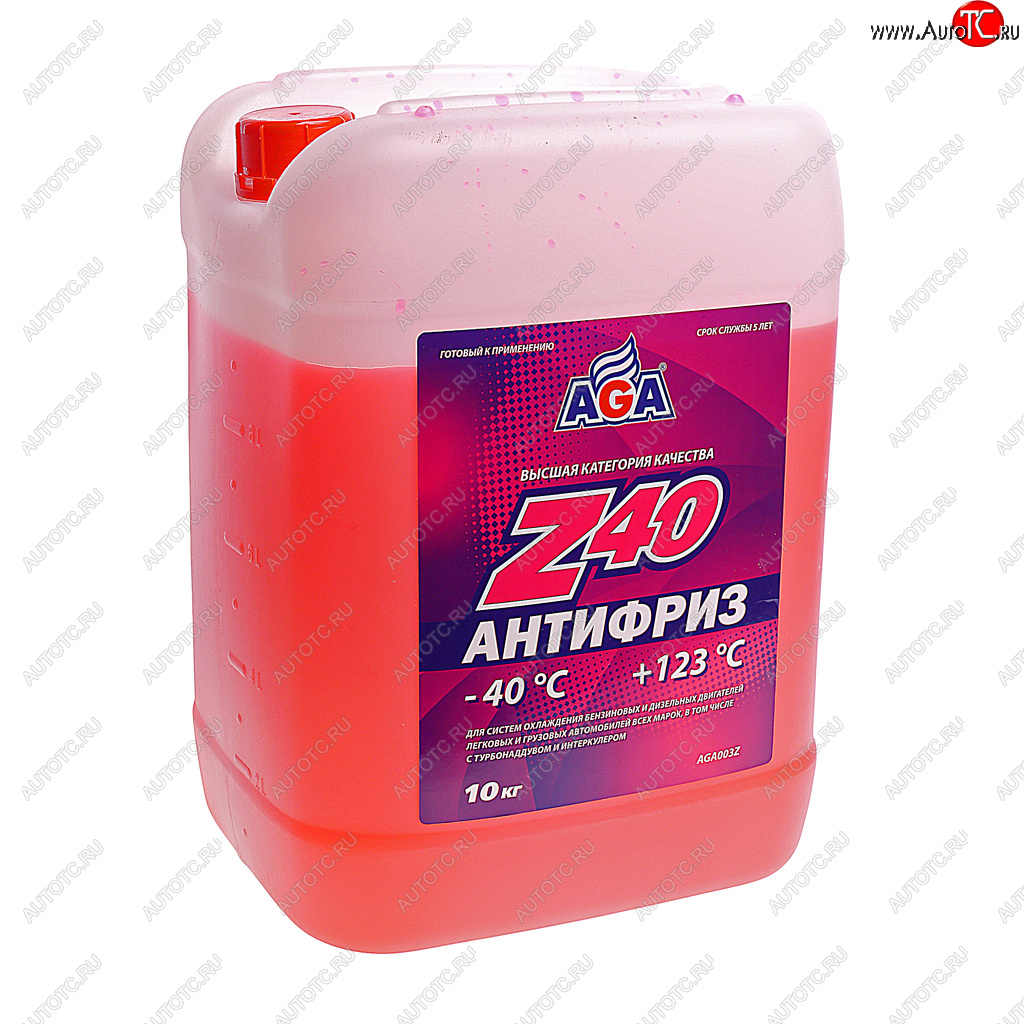2 799 р. Антифриз красный -40C 10кг Antifreeze Z40 AGA AGA aga003z  с доставкой в г. Пермь