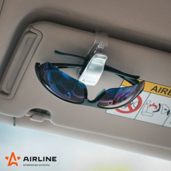 199 р. Держатель очков на солнцезащитный козырек серебристый AIRLINE AIRLINE ah-gh-01  с доставкой в г. Пермь. Увеличить фотографию 6