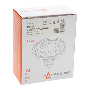 1 079 р. Фара рабочего света 140х86х55мм 24W 8LED овальная AIRLINE AIRLINE aled012  с доставкой в г. Пермь. Увеличить фотографию 4