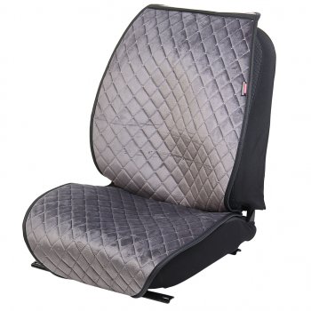2 499 р. Накидка на сиденье алькантара стеганая серая (4 предм.) (2шт.) Alcantara Luxe PREMIER PREMIER all140  с доставкой в г. Пермь. Увеличить фотографию 1