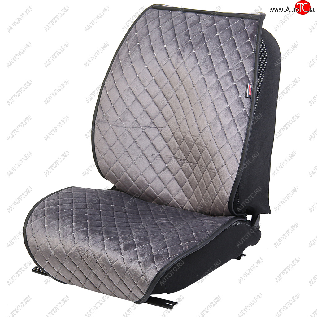 2 499 р. Накидка на сиденье алькантара стеганая серая (4 предм.) (2шт.) Alcantara Luxe PREMIER PREMIER all140  с доставкой в г. Пермь
