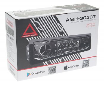 2 789 р. Магнитола автомобильная 1DIN AURA AURA amh-303bt AURA amh-303bt  с доставкой в г. Пермь. Увеличить фотографию 4