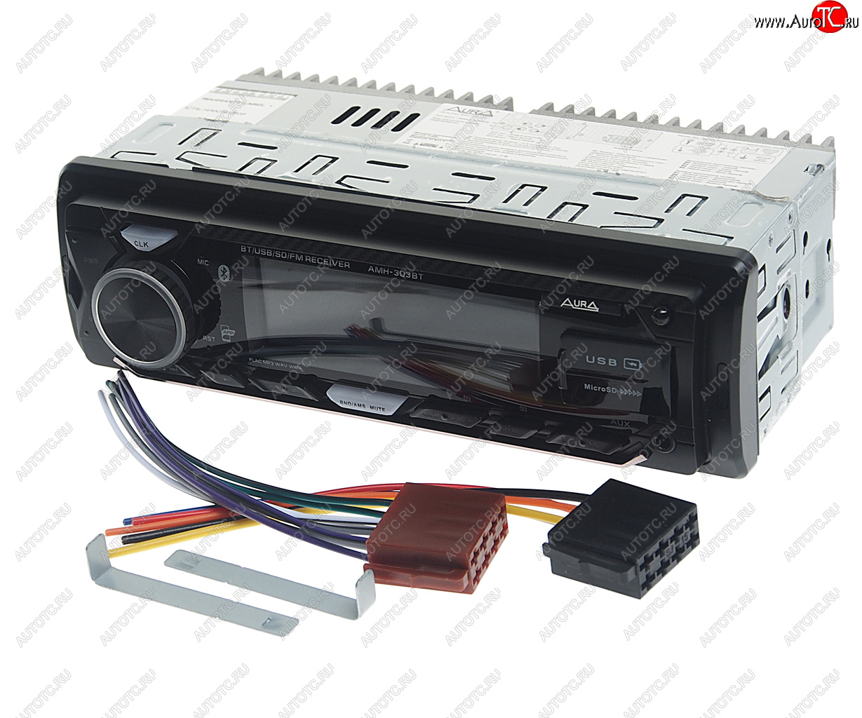 2 789 р. Магнитола автомобильная 1DIN AURA AURA amh-303bt AURA amh-303bt  с доставкой в г. Пермь