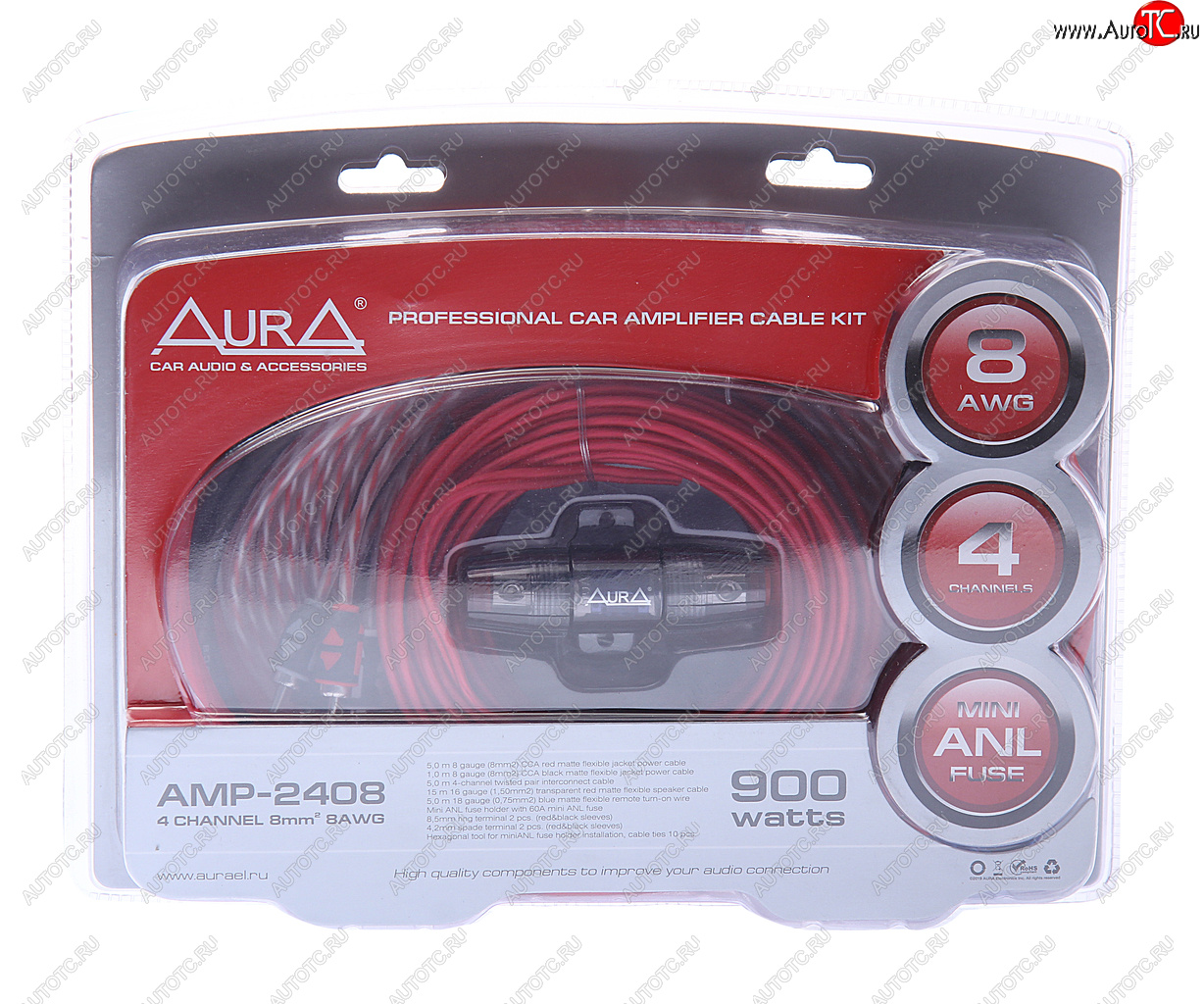 2 689 р. Набор для установки усилителя AURA AURA amp-2408  с доставкой в г. Пермь
