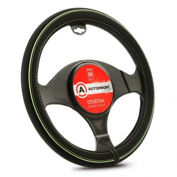 1 159 р. Оплетка руля (M) 37-39см черно-зеленая нубук AUTOPROFI AUTOPROFI ap-2020 bkgreen (m)  с доставкой в г. Пермь. Увеличить фотографию 1