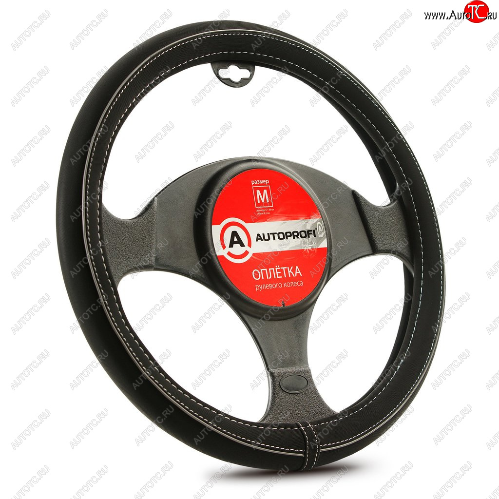 1 159 р. Оплетка руля (M) 37-39см черно-серая нубук AUTOPROFI AUTOPROFI ap-2020 bkgy (m)  с доставкой в г. Пермь