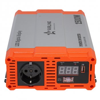 12 849 р. Преобразователь напряжения (инвертор) 12-220V 1500Вт AIRLINE AIRLINE api-1500-08  с доставкой в г. Пермь. Увеличить фотографию 7