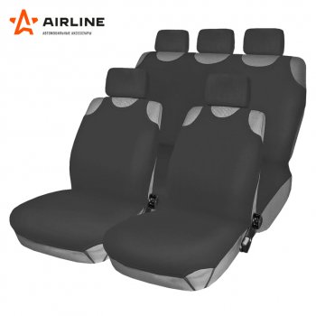 2 199 р. Универсальные чехлы сидений (майка, 7 предм., полиэстер) AIRLINE   (серые)  с доставкой в г. Пермь. Увеличить фотографию 4